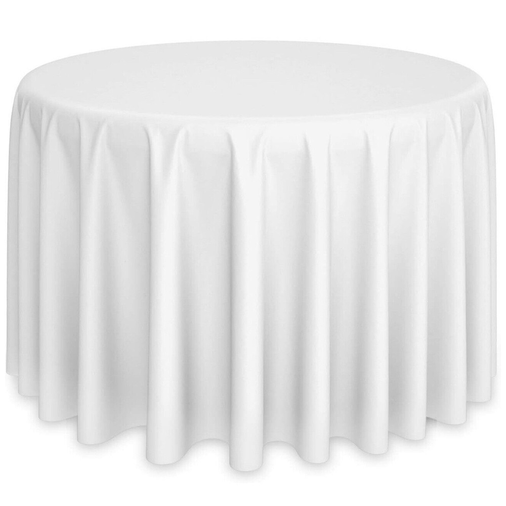 108" Polyester Round Tablecloth Decoration Wedding Lanns Linens LOT of TWO (2)